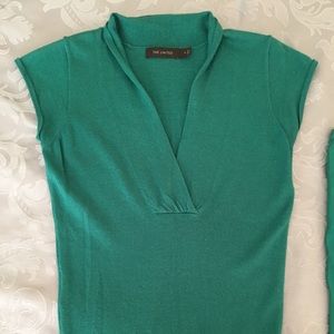 THE LIMITED green sweater with matching cami.